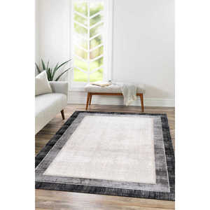 Tapis Lynosse Aubusson en laine et soie tissé plat, mélange doux de polyester, 9x12, noir ivoire, pour salon, salle de séjour, chambre d'enfants, cuisine - Product Image 3