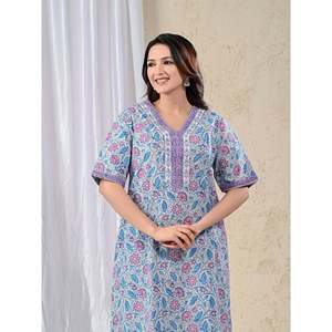 Camisón de Algodón Gris Cómodo para Mujer, Tejido de Popelina Suave, Cierre con Botones o Cordón, Talla XS, para Ropa de Dormir de Verano - Product Image 1