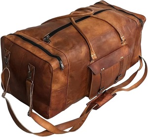 Vintage Fasion Genuine Leather Travel Weekender <b>Duffel</b> <b>Bag</b> Candy Pattern Overnight <b>Bag</b> for <b>Men</b> - Product Image 5