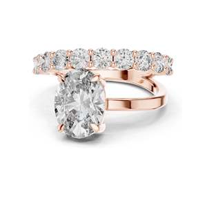 Bague en diamant de laboratoire ovale 0,99 CT pour femmes, clarté VVS-VS EF, or 18 carats, 14 carats, 10 carats et argent 925, or rose, or jaune, or blanc - Product Image 1