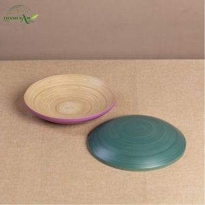Plateau en bambou tressé laqué artisanal Eclipse - Portable, durable, écologique, pour la maison, durable, moderne, décoratif - Product Image 2