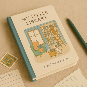 LABON My Little Library Kids Creative Journal con acogedora escena de lectura de animales para dibujar, escribir y seguir libros - Product Image 6