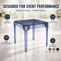 Ensemble de tables de bar personnalisables en acrylique/verre cristal, directement de l'usine, pour événements extérieurs, salle à manger, salon, restaurant, mobilier
