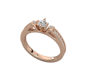 Anillos de Boda para Mujer de Oro Sólido de 14K de Alta Calidad al por Mayor con Diamantes Cultivados en Laboratorio con Engaste Clásico de Garra y Certificado IGI - Product Image 1