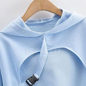 Femmes Crop Top Hoodies En Taille Adulte En Gros Femmes Workout Crop Top À Capuche À Vendre Respirant - Product Image 4