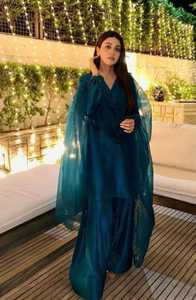 Vestido Tradicional Pakistaní Farshi Shalwar de Seda Bordado a Mano con Cintura Natural, Ropa Casual para Mujer, Ropa Étnica, Vestimenta Cultural - Product Image 5