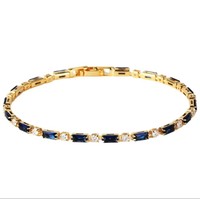Pulseras de Moda Hip Hop Laminadas en Latón Dorado Vintage, con Circonitas Cúbicas Coloridas, Chapadas en Oro de 18K, En Perle