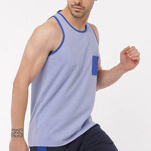 Camiseta sin Mangas Casual de Punto para Hombre de Alta Calidad, Tejido Transpirable de Mezcla de Algodón Suave y Ligero para Entrenamiento y Uso Diario - Product Image 5