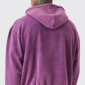 <b>Trendy</b> Acid Wash Pullover <b>Hoodie</b> 400GSM Cotton Fleece Custom Logo OEM Streetwear <b>Hoodie</b> for Men Women Teen Casual Wear - Product Image 5