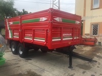 Remorque à benne basculante pour ferme, Tandem, Double essieu arrière, frein à Air, 10 tons, remorque à benne agricole, fabriquée en turquie