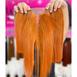 Cabello humano crudo vietnamita al por mayor # C5 Color Bone Straight & Natural Wave Remy Hair Bundles Gran stock de alta calidad - Product Image 6