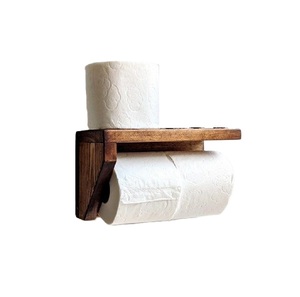 Portarrollos de papel higiénico superventas de madera hecho de gran tamaño de calidad superior diseño simple soporte montado en la pared - Product Image 5