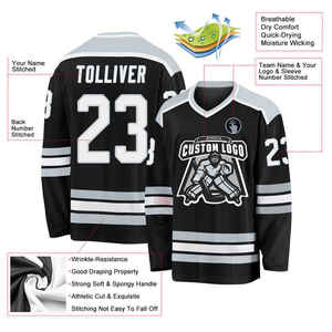 Maillot de hockey sur glace, faible MOQ, concevez votre propre uniforme de hockey sur glace personnalisé avec logos personnalisés, prix de gros, OEM - Product Image 3