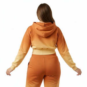 Sudadera con Capucha para Mujer, Estilo Único, Transpirable, 100% Algodón, Fabricación OEM Directa, Impresión de Logotipo Personalizada, Mejor Proveedor, Sudadera Corta para Mujer - Product Image 3