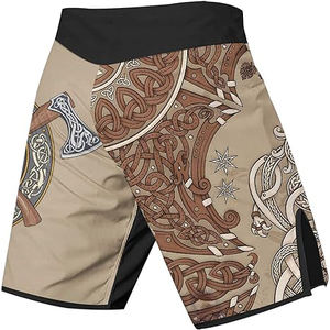 Pantalones cortos de entrenamiento MMA de tallas grandes para hombre al por mayor, pantalones cortos de boxeo sublimados personalizados con patrón sólido, impresión Digital con etiqueta privada - Product Image 4