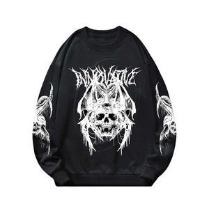 Custom Men Bear Graphic Breathable Oversized Sweatshirt <b>Thermal</b> <b>Long</b> <b>Sleeve</b> Crew Neck Drop Shoulder Pullover <b>Tops</b> - Product Image 1
