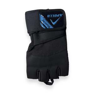 Gants de fitness mi-doigts en polyester pour la musculation et le cyclisme - Noir - Product Image 1