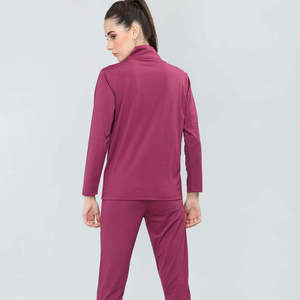 Ensemble de survêtement tendance pour femme avec fermeture éclair intégrale, confortable, léger, deux pièces, pantalon de jogging à taille élastique, pour le sport en plein air, décontracté - Product Image 5