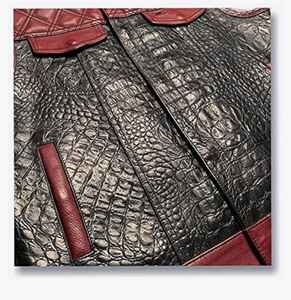 Gilet en cuir gaufré crocodile personnalisé, style motard, qualité supérieure, Western Champ King - Product Image 3