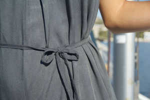 2025 Women's Solid Summer Casual Jumpsuit Ladies' Plus Size Floor-Length Backless Natural Waistline <b>Plain</b> Dyed V-Neck V-Neck - Product Image 5