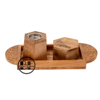 Nouvelle tendance brûleur encens bukhoor boîte et plateau mabkhar brûleur encensoir arabe pour décor de table islamique gravé par des exportations flagrantes