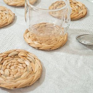 Juego de posavasos de jacinto de agua bohemio natural al por mayor, vajilla de ratán tejida elegante, Mantel Individual, accesorios de boda - Product Image 3