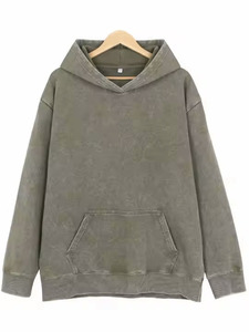 เสื้อฮู้ดแขนยาวทรงปกติสำหรับผู้ชาย ผ้าฟลีซวินเทจ 300gsm ซักกรด ล้างสีแบบ Stone Wash ระบายอากาศได้ดี เป็นมิตรต่อสิ่งแวดล้อม สไตล์สตรีทแวร์ - Product Image 6