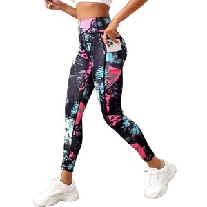 Leggings Capri da donna pantaloni da Yoga da palestra a vita alta con tasche in Spandex/Nylon collant da allenamento per Fitness Running-fornitura ODM - Product Image 3