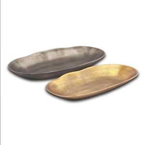 Juego de 2 cuencos decorativos dorados, elegante centro de mesa de metal texturizado, cuenco para servir para mesa de comedor, sala de estar, decoración del hogar - Product Image 3