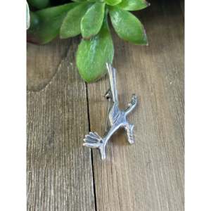 เข็มกลัดรูปนกโรดรันเนอร์ทำมือจากเงินแท้ของชาวนาวาโฮ - Product Image 3