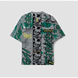 เสื้อยืด Prism Revival สีเทา ผ้าโพลีเอสเตอร์ 100% 240 กรัม ผ้าทอทรงบ็อกซี่ พิมพ์ลายแบบ Sublimation Transfer ระบายอากาศได้ดี พร้อมลายปัก - Product Image 2