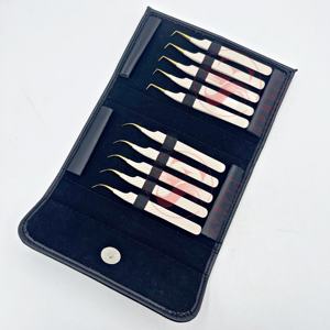 Pince à cils à pointe de fibre à 45 degrés de haute qualité Pince à cils d'isolation professionnelle et de volume pour une utilisation - Product Image 4