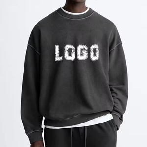 <b>men</b> clothing 100% cotton sweatshirt unisex crewneck sweatshirt custom embroidery hooded <b>black</b> washed vintage <b>Hoodies</b> - Product Image 2