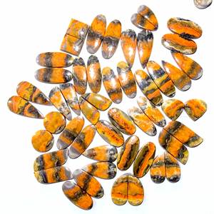 High Quality <b>Bumble</b> <b>Bee</b> Jasper Cabochon Natural Quartz Loose Gemstone Pair for Jewellery Making-India Supplier - Product Image 3