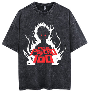 T-shirt vintage en coton délavé à l'acide avec logo personnalisé pour hommes High Street Style T-shirt uni tissé - Product Image 6