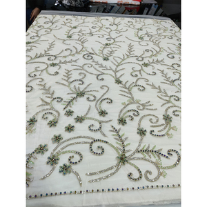 Tissu perlé fait main de haute qualité pour les femmes robe de soirée robe de soirée et robe de mariée tissu - Product Image 5