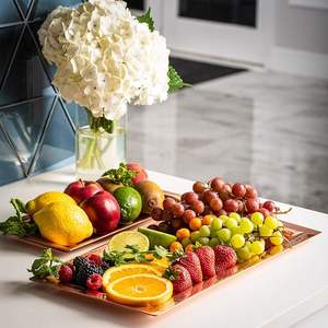 Juego de bandeja de cobre Premium pintado a mano con flores para exhibición de mesa de Acción de Gracias en la costa más baja por AALIYAN IMPEX - Product Image 3