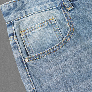 Pantalones vaqueros de pierna ancha holgados de pierna recta lavados Vintage, pantalones casuales de calle hechos a medida para hombres, nueva marca de moda, tela vaquera - Product Image 4