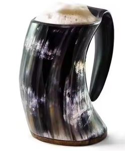 Taza de cuerno de búfalo negro pulido, producto de alta calidad minimalista gratis, tasa razonable, nuevo hecho a mano por Crescent Crafts - Product Image 6