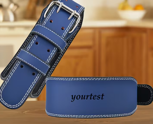 Cinturón de Levantamiento de Pesas de Cuero Azul Personalizado con Protección Profesional para Entrenamiento en Gimnasio y Seguridad en Fitness - Unisex - Product Image 1