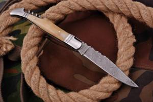 ดามัสกัสมีดผลไม้เหล็กแบบพกพากลางแจ้งพร้อมที่จับกระดูกอูฐดามัสกัสเหล็กบ้านไวน์เนื้อใช้ในอุตสาหกรรมตั้งแคมป์ - Product Image 3