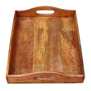 Bandeja DE SERVICIO DE MADERA personalizada más vendida con asas Falak hecho a mano de calidad superior Producto más buscado de exportación mundial - Product Image 1