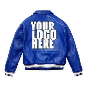 Plus Size High Street Blue <b>Men's</b> Leather Bomber Jacket Stand Front <b>Thick</b> Single Button Closure Breathable Eco-Friendly Winter - Product Image 2