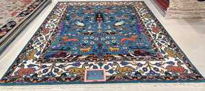 Thảm len truyền thống với thảm Màu Xanh Hoàng gia màu đỏ thẫm phong phú cho phòng khách cầu nguyện hoặc sử dụng đa năng - Product Image 2