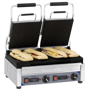 Grille à panini double nervurée de qualité supérieure avec minuteur pour les sandwichs - Product Image 1