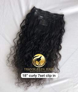 Exportation de qualité supérieure temple indien vierge 18 ''lâche bouclée avec processus à vapeur clip dans les extensions donneur unique cheveux vendeur indien - Product Image 4