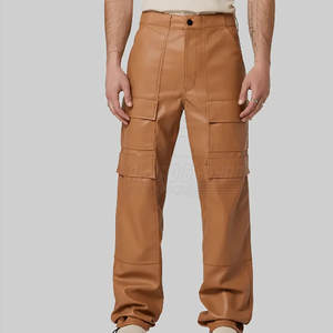 กางเกงหนังผู้ชายทรงตรงกลาง ตัดเย็บตามสั่ง โลโก้ปรับแต่งได้ น้ำหนักเบา ระบายอากาศดี เป็นมิตรกับสิ่งแวดล้อม สินค้าขายดี ชุดลำลอง สีพื้น - Product Image 2