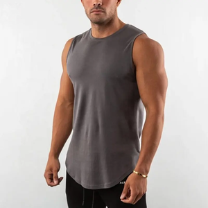 Listo para enviar 95% algodón 5% Spandex Gym Fitness Transpirable Tallas grandes Camisetas sin mangas para hombres Fancy - Product Image 2