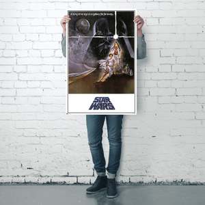Póster 'A' de Star Wars de estilo moderno, arte de pared americano, material de papel con marco negro - Product Image 3
