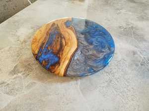 Posavasos de resina y piedra con tema bohemio, posavasos redondos artísticos para bebidas, juego de posavasos de mesa elegante y resistente al agua para el hogar, - Product Image 3